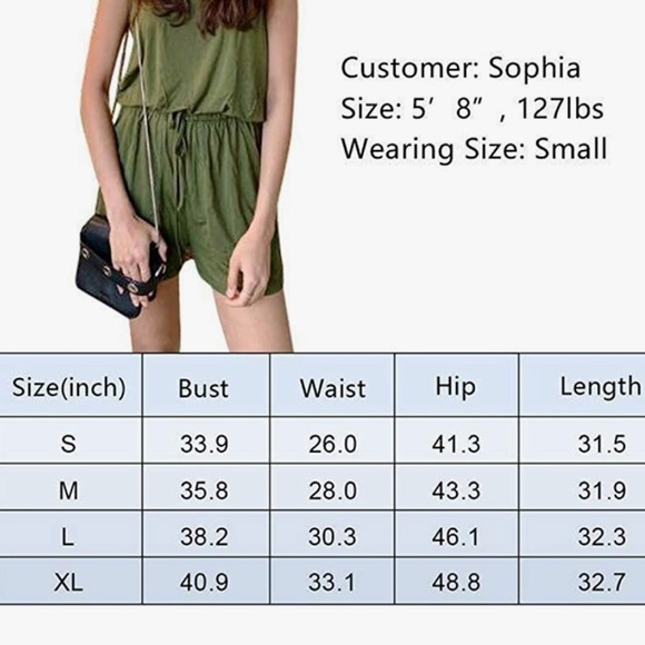 REORIA Womens Summer Scoop Neck Sleeveless Tank Top Short Jumpsuit Rompers - Picture 5 of 11